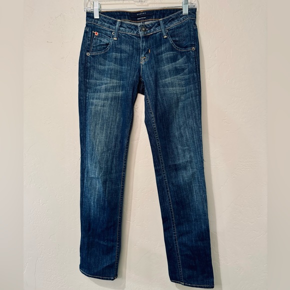 Hudson Jeans Colin Low Rise Skinny Straight Dark Wash Bea Flap Back Pocket SZ 24 - Picture 4 of 16